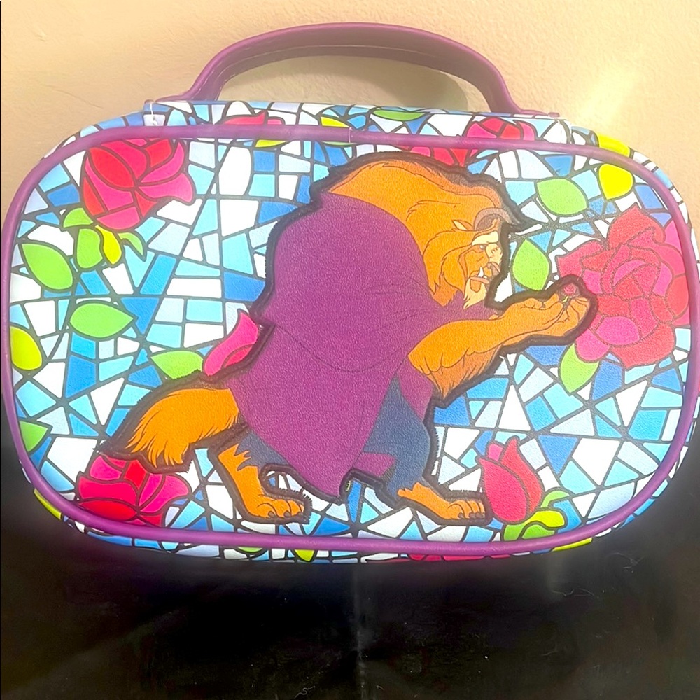 Disney Buckle Down Beauty and The Beast Stain Glass Make-up Cosmetic Bag BNWT